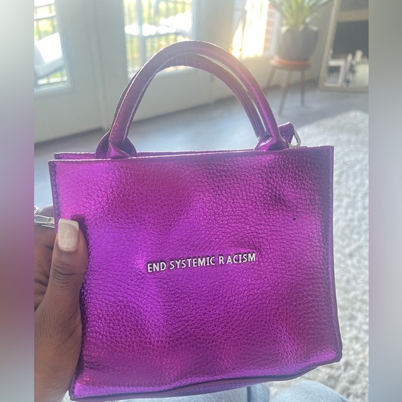Purple Brandon Blackwood “End Systematic Racism” bag AUTHENTIC - Picture 1 of 5